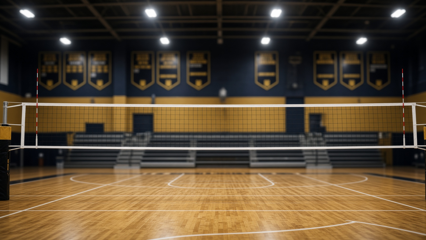 Denison gym volleyball court